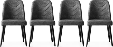 Asir SET VAN 4 VERONIC STOELEN - ANTRACIET