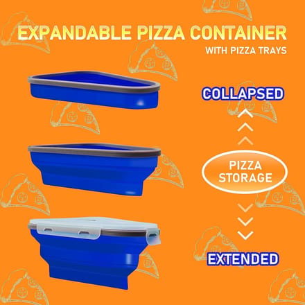 Pizza-bewaarbak met magnetronbestendige schaal, herbruikbare, uitbreidbare siliconen pizzapunthouder