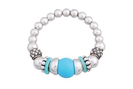 Behave - elastische armband met turquoise kraal - summer chic stijl