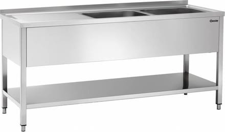 Spoelcentrum - 700 - 180cm Breed - 2 Bakken Links - Bartscher 306310 - Horeca & Professioneel