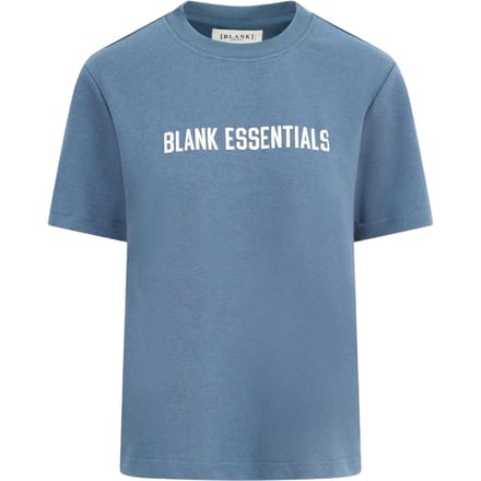Blank Essentials Oversized boyfriend-T-shirt met logo voor dames (Orion Blauw)