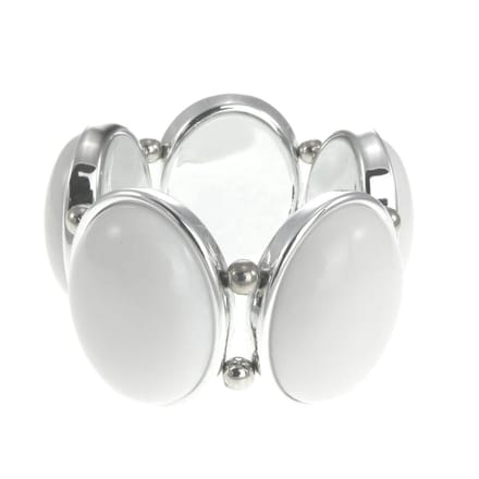 Behave - Elastische armband met witte stenen - Trendy zomerlook