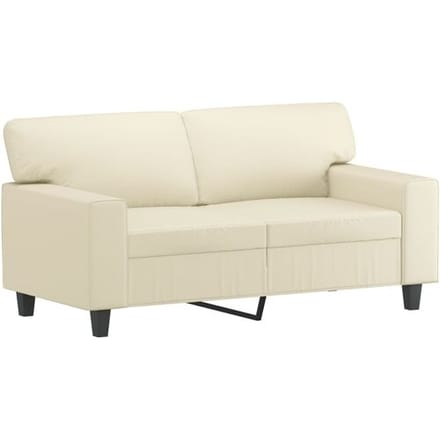 vidaXL - 3-delige - Loungeset - kunstleer - crèmekleurig