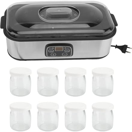 1,4L Elektrische Yoghurtmaker Instelbare Temperatuur Tijd Yoghurtmaker Machine met 8 stuks Yoghurtbekers EU Plug gray