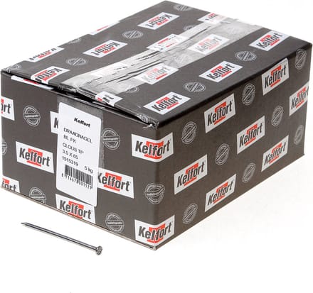 Kelfort draadnagel plat geruite kop blank 3.5 x 65mm 5kg
