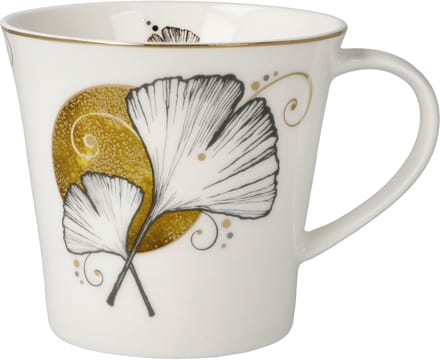 Goebel - Lotus | Koffie / Thee Mok Ginkgo wit | Beker - porselein - 350ml - 2 stuks
