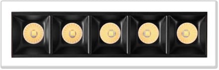 Tram 5 4733 Inbouwspot 5 voudig rand wit 10W 2700 t/m 6000K - Smart - traploos instelbaar via Tuya App