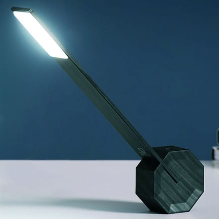 Gingko Octagon One Bureaulamp - Oplaadbaar - Zwart Hout