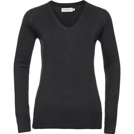 Russell Collectie Dames/Dames V-hals gebreide trui (Zwart)