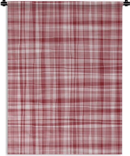 Wandkleed - Wanddoek - Patroon - Rood - Waves - 60x80 cm - Wandtapijt