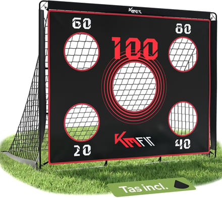 KM-Fit 2-in-1 Voetbaldoel met Schietdoek Opvouwbaar Training Tuin Voetbal