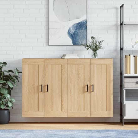 vidaXL - Hangkasten - 2 - st - bewerkt - hout - sonoma - eikenkleurig