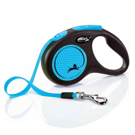 Flexi New Neon Hondenriem - Rollijn - S - 5 m - Blauw - <15 kg