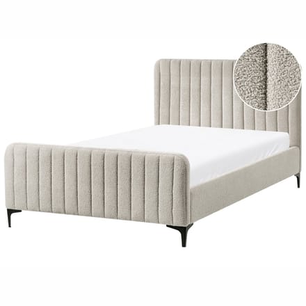 LUNAN - Tweepersoonsbed - Beige - 120 x 200 cm - Bouclé