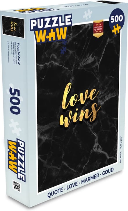 Puzzel Quote - Love - Marmer print - Goud - Legpuzzel - Puzzel 500 stukjes