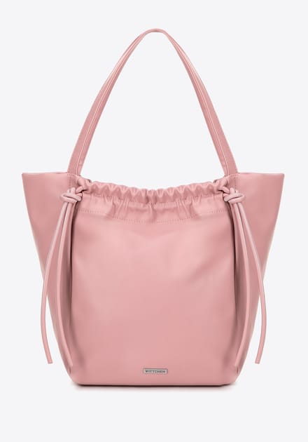 Wittchen Dames eco-leren shopper met decoratieve banden, roze