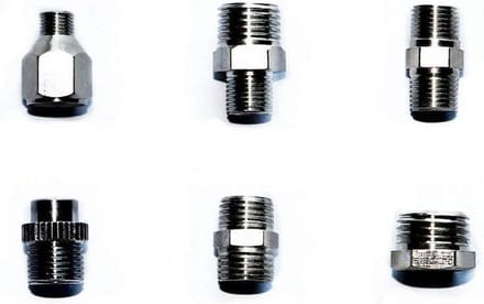 Adapter Set - Verbindingsstukken - Airbrush Gebruik - Metaal Constructie - 6 Delig - Zilver
