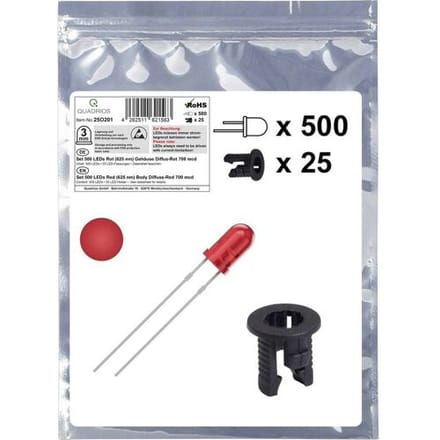 Quadrios 25O201 LED-assortiment Rood Rond 3 mm 700 mcd 20 mA 2.0 V Package