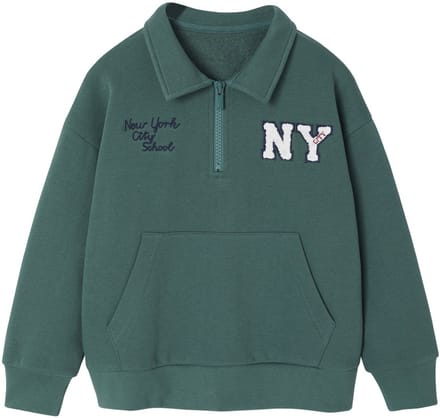 Vertbaudet Geborduurde sweater met opstaande kraag voor jongens