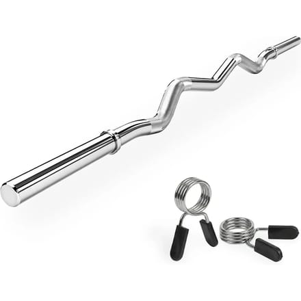 VirtuFit Curlstang - EZ Halterstang - 120 cm veerclip - 30 mm