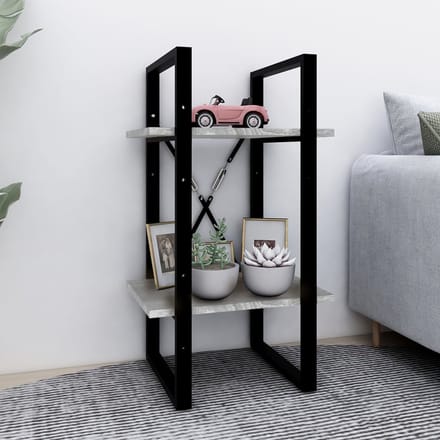 vidaXL - Boekenkast - 2-laags - 40x30x70 - cm - bewerkt - hout - grijs - sonoma - eiken