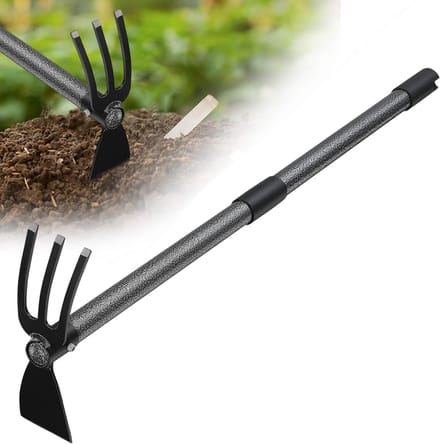 Tuinhak - Tuingereedschap - Onkruid Wieden - Verstelbare Greep - 114 cm - Zwart