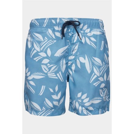 Baileys Swim Short Allover Leaves Drawstring Denim Blue / male