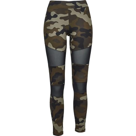 Urban Classics Camo Tech Mesh Dames Legging - woodland/zwart - 3XL