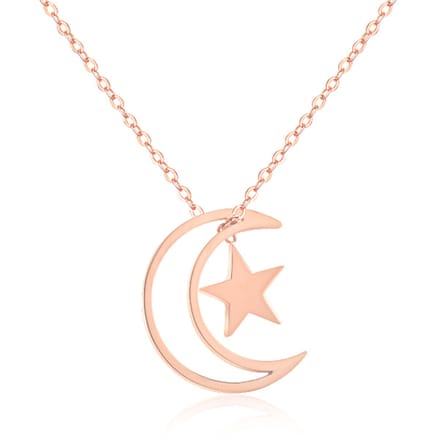 Cilla Jewels ketting Moon Star rosegoud Verguld