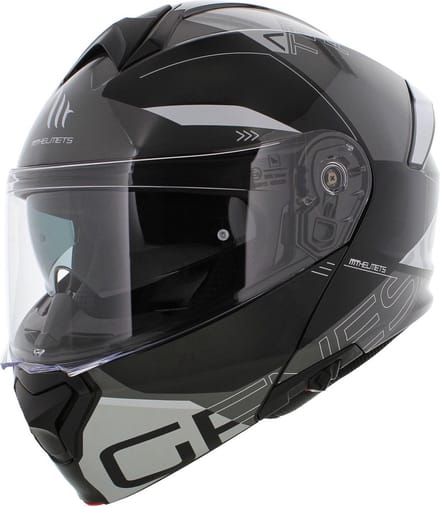 MT Genesis SV systeemhelm Atempo glans zwart grijs S