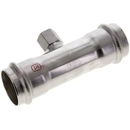 Tee Press Fitting - 42mm & Rp 1/2'' Persmof - RVS