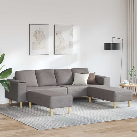 vidaXL - Woonkamerbank - 3 - pcs - Taupe - Polyester