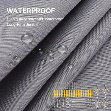 Zonnescherm Zeil Gebogen Commercieel Buiten Schaduwdoek Rechthoek Driehoek Heavy Duty Waterdicht voor Achtertuin Patio Tuin Dek Rectangle 3x5m