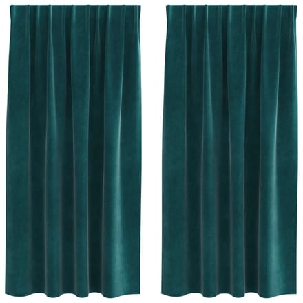 vidaXL - Gordijnen - 2 - st - Donkergroen - 140 - x - 175 - cm - fluweel