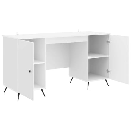 vidaXL - Bureau - Hoogglans - Wit - 142,5 - x - 50 - x - 75 - cm - Bewerkt - hout