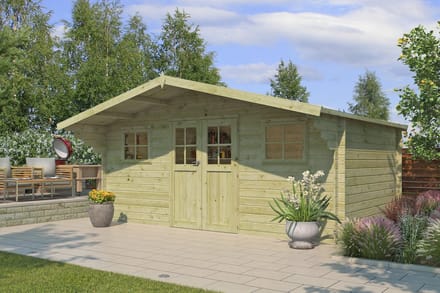 Woodlands Blokhut Winnipeg Groen Geïmpregneerd 505 x 320 cm