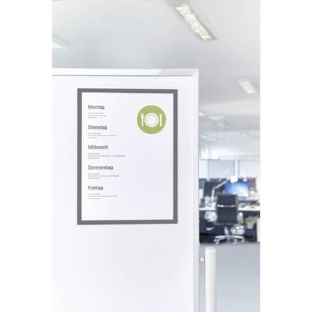 Magnetoplan magneetframes magnetofix, A4 staand/liggend, PVC, grijs, 5 stuks