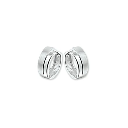 Zilver Gerhodineerde Klapoorringen poli/mat 1322174