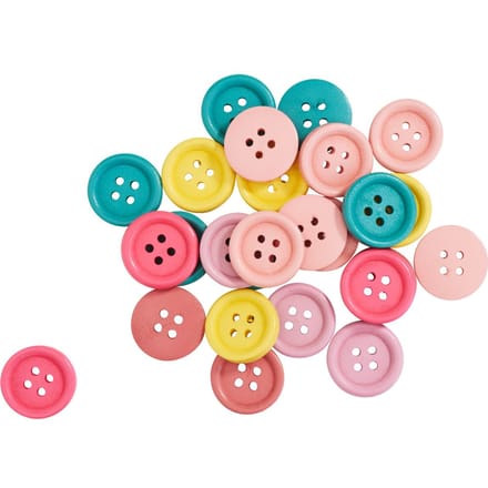 VBS Houten knopen "Pastel mix" - Ø 2 cm