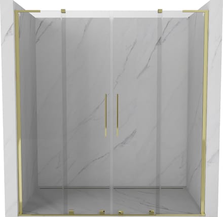 Mexen Velar L Duo schuifdeuren douche 200 , transparant, goud - 871-200-003-02-50