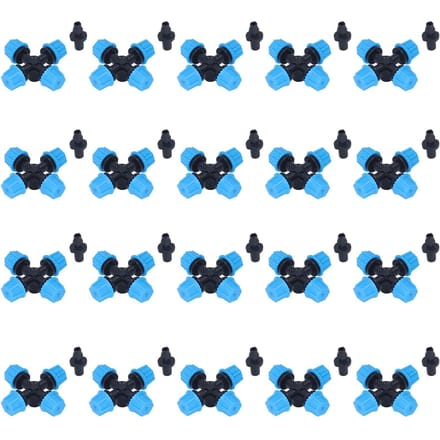 20 Pièces Buse de Pulvérisation Croisée Irrigation Atomisation Croisée Micro Buse pour Pelouse Jardin Terrasse blue