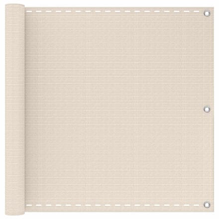 vidaXL - Balkonscherm - Crèmekleurig - 75 - x - 700 - cm - HDPE - en - Aluminium