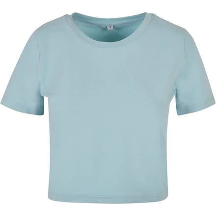 Build Your Brand - Cropped Dames T-Shirt - Ocean Blue maat S