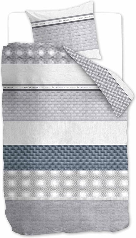 Riviera Maison Pure Resort dekbedovertrek - Eenpersoons - 140x200/220 - Grijs