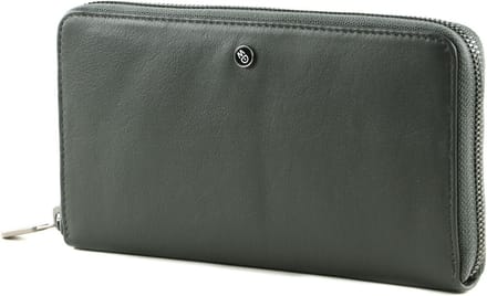 MANDARINA DUCK Leren Portemonnee Downtown Zip Around Wallet Iron Gate Donkergrijs