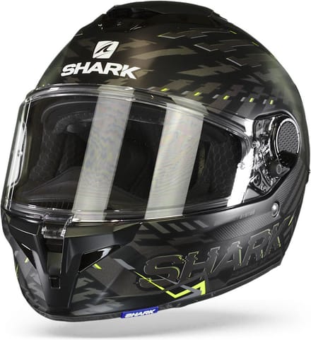 Shark Spartan GT Bcl. Micr. E-Brake Mat Mat Zwart Geel Antraciet KYA Integraalhelm - Maat 2XL - Helm