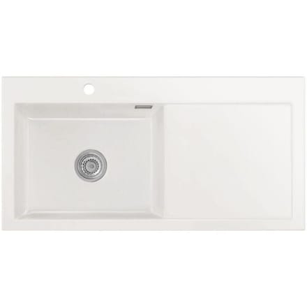 Systemceram Keradomo Mera 100 SL built-in sink left with manual override, incl. tap hole 506501-12