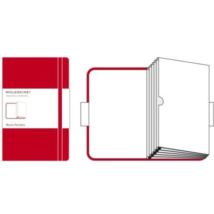 Moleskine memoboek classic pocket rood blanco