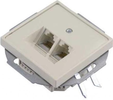 BERKER S1 RJ-45 wandcontactdoos - 2 voudig - Inbouw - Wit