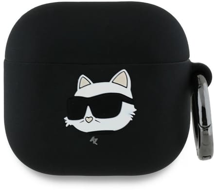 Karl Lagerfeld Silicone Choupette Head 3D Case for AirPods 4 - Black